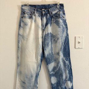 Lucky Brand Bleach Splattered Fringe Cutoff Jeans